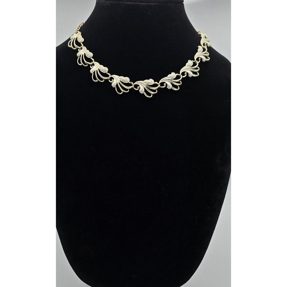 Vintage 1960s Sarah Coventry "Frosted Feathers" Choker Two-Tone Gold & Silver